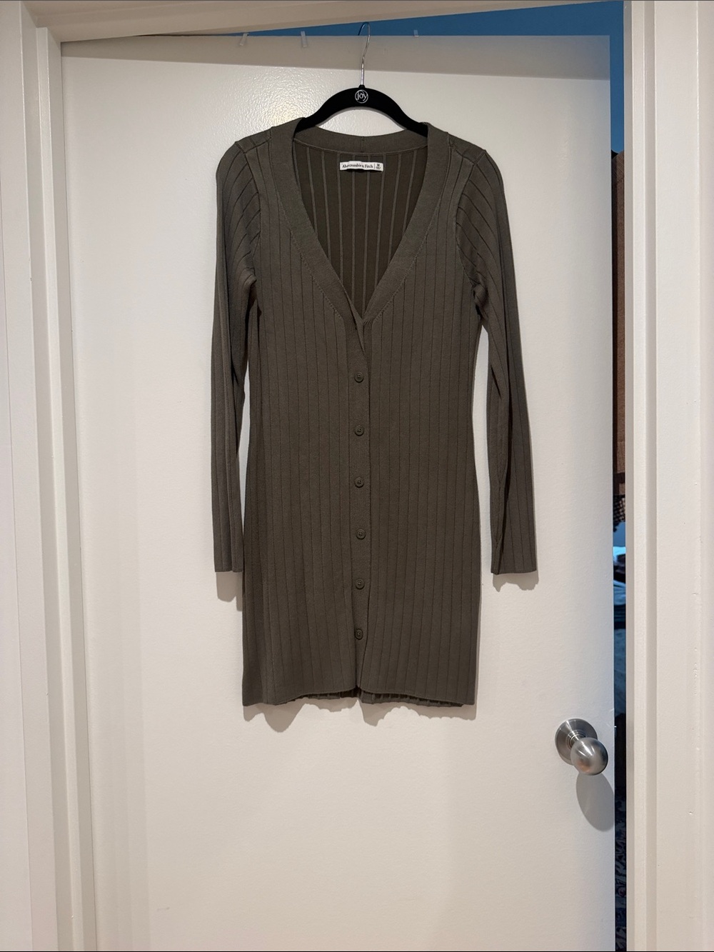 Abercrombie & Fitch Olive Ribbed Knit Dress